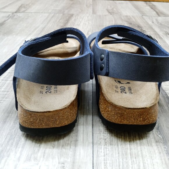 Birkenstock Double Monk Strap Suede Blue Size 6 - Picture 6 of 8